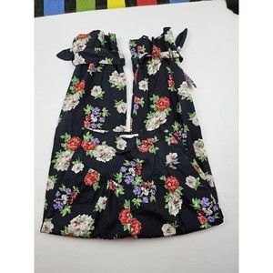 Zara Womens Floral Print Trouser Pants Size XS Color Black HighRise Bow Hem Knot